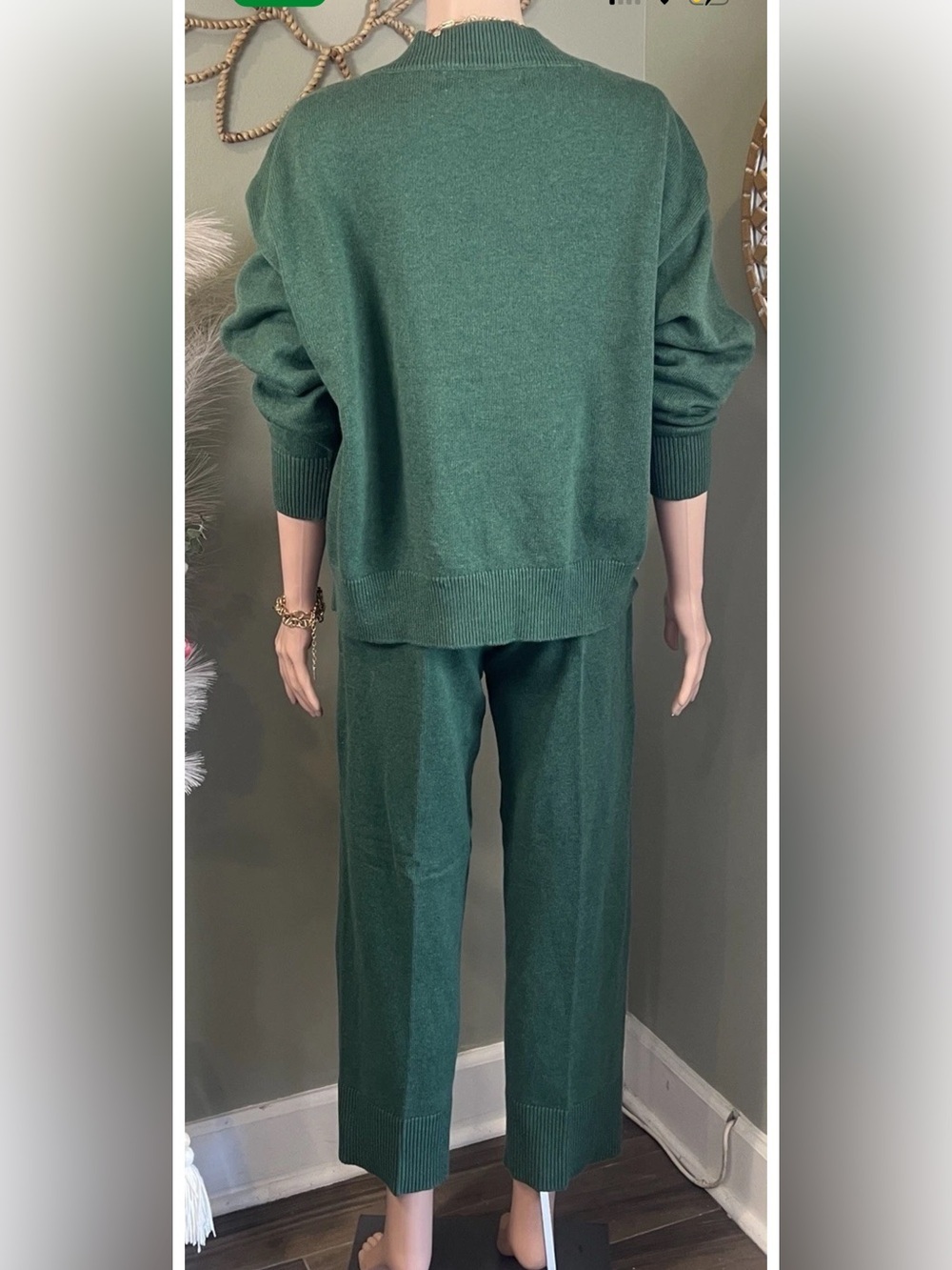 Free People Free-est Solar Sweater Set Cardigan/Pants Green XS - Picture 5 of 15